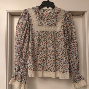 Sea New York Multicolor Floral Blouse with Lace